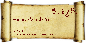Veres Ödön névjegykártya
